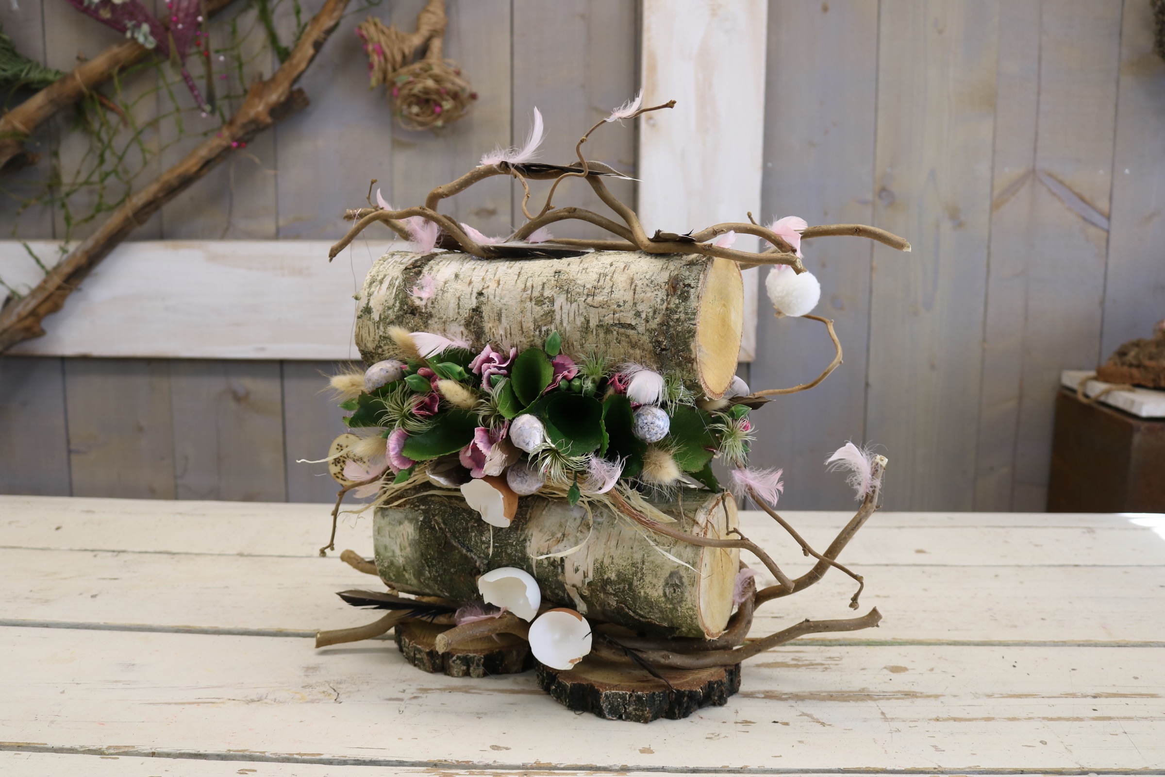 Easter piece of stacked wood
