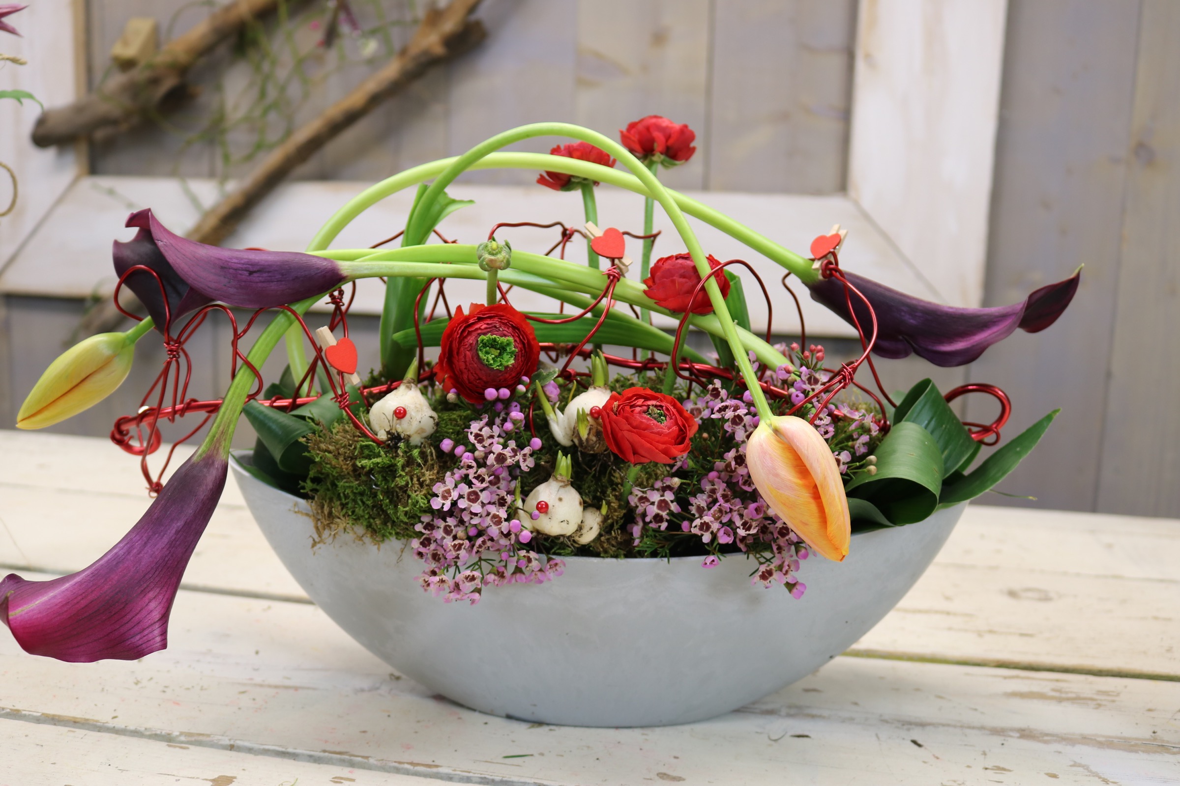 Valentine flower arrangement