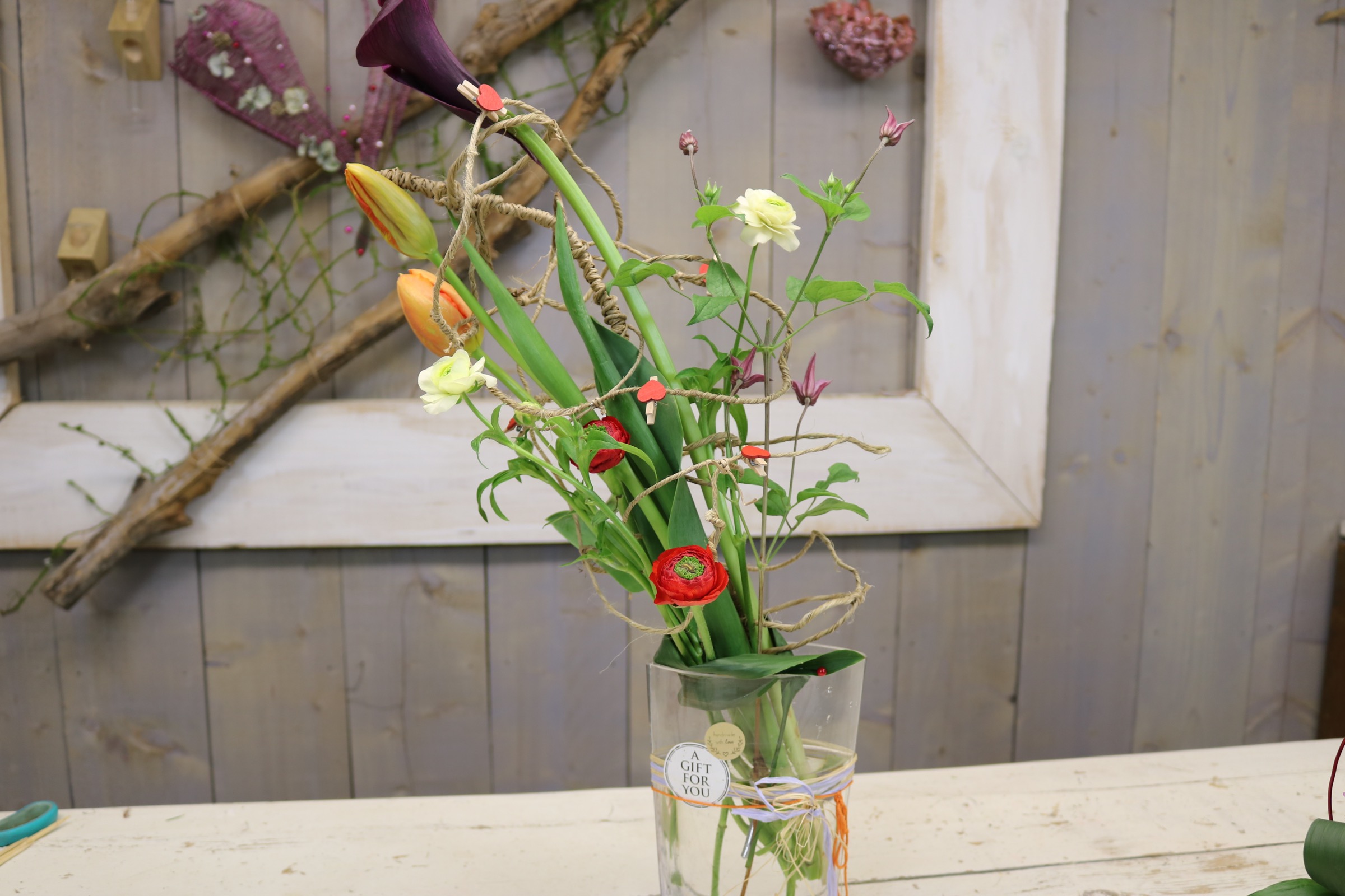 Valentine flower arrangement